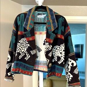 Colorful Patterned Jacket with Animal Print